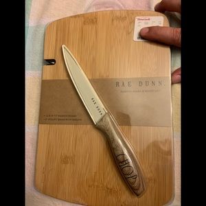 Rae Dunn Knife & Bamboo Cutting Board Set